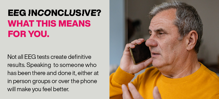 Man on phone to neurologist discussing EEG